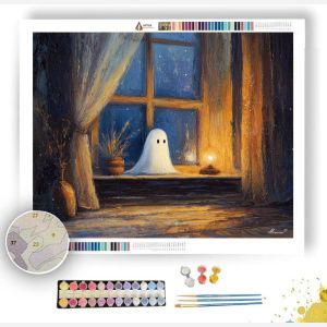 WINDOWSILL NIGHT GHOST - Paint by Numbers Full Kit