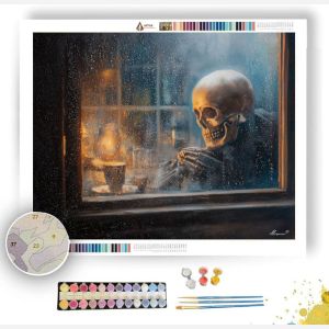 SKELETON WINDOW RAIN - Paint by Numbers Full Kit