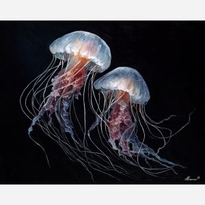 soft, held, silence, saint valentine, love theme, couple, togetherness, romantic scene, palette knife, oil painting, impasto, thick paint, textured surface, emotional art, symbolic, intimacy, pairing, connection