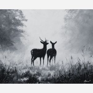 balanced, touch, saint valentine, love theme, couple, togetherness, romantic scene, palette knife, oil painting, impasto, thick paint, textured surface, emotional art, symbolic, intimacy, pairing, connection