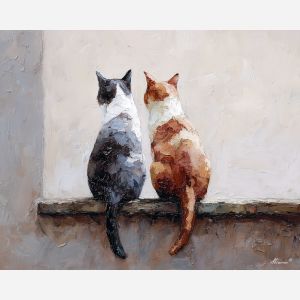 quiet, relation, saint valentine, love theme, couple, togetherness, romantic scene, palette knife, oil painting, impasto, thick paint, textured surface, emotional art, symbolic, intimacy, pairing, connection