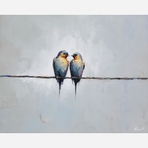 balanced, silence, saint valentine, love theme, couple, togetherness, romantic scene, palette knife, oil painting, impasto, thick paint, textured surface, emotional art, symbolic, intimacy, pairing, connection