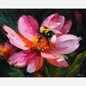 dark, edge, bee, palette knife, oil painting, impasto, thick paint, textured surface, expressive art, painterly style, material depth, visual rhythm, hand painted, layered pigment, atmospheric, fine art, contemporary painting