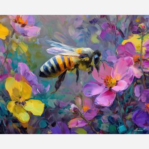 odd, charged, plane, bee, palette knife, oil painting, impasto, thick paint, textured surface, expressive art, painterly style, material depth, visual rhythm, hand painted, layered pigment, atmospheric, fine art, contemporary painting