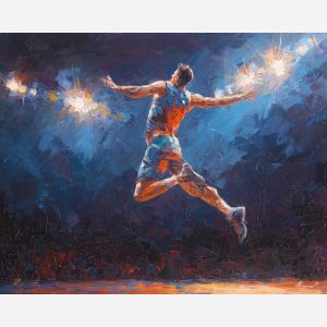 broken, soft, depth, basketball, palette knife, oil painting, impasto, thick paint, textured surface, expressive art, painterly style, material depth, visual rhythm, hand painted, layered pigment, atmospheric, fine art, contemporary painting