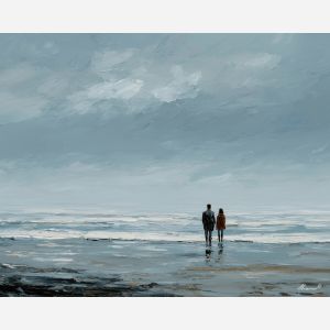 minimal valentine,love theme,faceless couple,abstract figures,palette knife,oil painting,impasto,thick paint,textured surface,minimal art,intimacy,togetherness,clean composition,modern painting,emotional restraint,visual simplicity,contemporary fine art