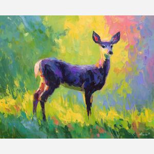 sunlit, colors, spring theme, bright colors, green, yellow, violet, red, seasonal art, people, animals, painterly, expressive style, modern painting, textured surface, joyful mood, color harmony