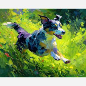 light, air, spring theme, bright colors, green, yellow, violet, red, seasonal art, people, animals, painterly, expressive style, modern painting, textured surface, joyful mood, color harmony