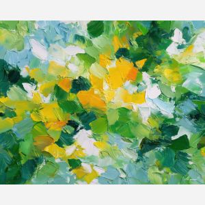 airy, balance, spring animals, foxes, wildlife art, nature scene, bright colors, palette knife, oil painting, impasto, textured surface, animal painting, springtime, modern wildlife art, painterly style, seasonal art, expressive painting