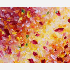 vivid, rhythm, spring animals, fish, wildlife art, nature scene, bright colors, palette knife, oil painting, impasto, textured surface, animal painting, springtime, modern wildlife art, painterly style, seasonal art, expressive painting