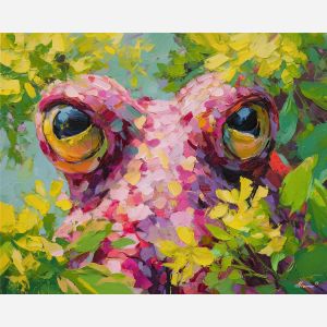 clear, head, octopus close up, spring animal, wildlife portrait, animal face, palette knife, oil painting, impasto, textured surface, expressive animal, modern wildlife art, spring colors, painterly portrait, seasonal art, nature, close crop