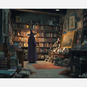 witch ghost bookstore,fantasy night