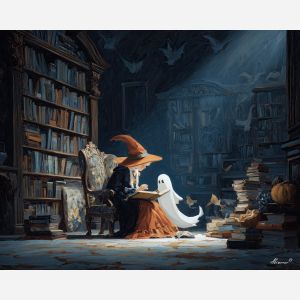 witch ghost reading,moonlight