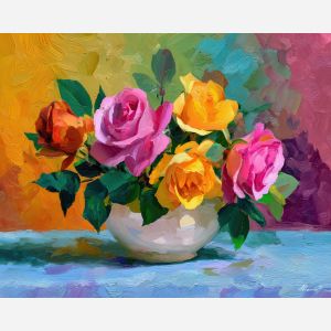 WARM FLOWERS - Paint by Numbers Full Kit