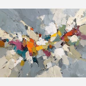 clarity, business art, corporate, abstract, palette knife, oil painting, impasto, textured surface, modern, minimal, professional, conceptual, clean design, office theme, contemporary art, visual concept