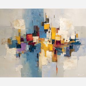 stability, business art, corporate, abstract, palette knife, oil painting, impasto, textured surface, modern, minimal, professional, conceptual, clean design, office theme, contemporary art, visual concept