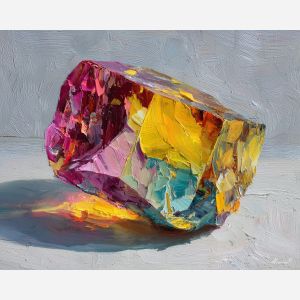 gem, modern art, palette knife, oil painting, impasto, textured surface, contemporary, expressive, visual art, creative, abstract, painterly, bold colors, concept art, illustrative, graphic