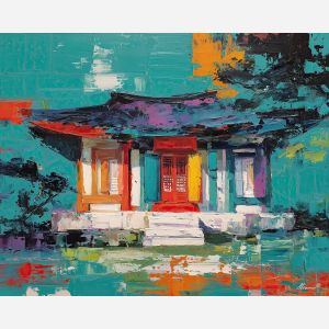 korean, modern art, palette knife, oil painting, impasto, textured surface, contemporary, expressive, visual art, creative, abstract, painterly, bold colors, concept art, illustrative, graphic
