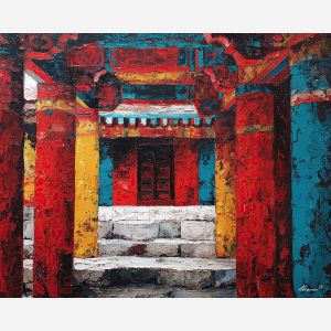 korean, modern art, palette knife, oil painting, impasto, textured surface, contemporary, expressive, visual art, creative, abstract, painterly, bold colors, concept art, illustrative, graphic