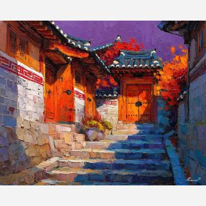 korean, modern art, palette knife, oil painting, impasto, textured surface, contemporary, expressive, visual art, creative, abstract, painterly, bold colors, concept art, illustrative, graphic