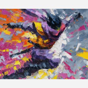 naruto, palette knife, oil painting, impasto, textured surface, artwork, expressive, modern, creative, visual art, illustration, bold colors, painterly, contemporary, graphic, conceptual