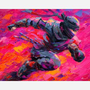 naruto, palette knife, oil painting, impasto, textured surface, artwork, expressive, modern, creative, visual art, illustration, bold colors, painterly, contemporary, graphic, conceptual