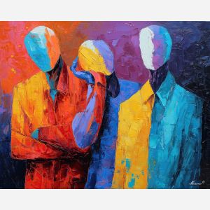 man, ray, palette knife, oil painting, impasto, textured surface, modern art, symbolic, expressive, visual art, creative, painterly, bold colors, contemporary, conceptual, illustrative, abstract