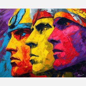 comic, book, palette knife, oil painting, impasto, textured surface, artwork, expressive, modern, creative, visual art, illustration, bold colors, painterly, contemporary, graphic, conceptual