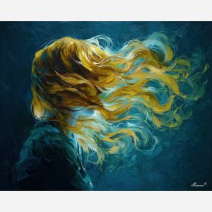 hair, palette knife, oil painting, impasto, textured surface, modern art, symbolic, expressive, visual art, creative, painterly, bold colors, contemporary, conceptual, illustrative, abstract