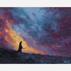 grim, reaper, palette knife, oil painting, impasto, textured surface, modern art, symbolic, expressive, visual art, creative, painterly, bold colors, contemporary, conceptual, illustrative, abstract