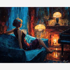 1920s, palette knife, oil painting, impasto, textured strokes, vivid colors, expressive art, modern painting, bold composition, dramatic light, color contrast, atmospheric, visual storytelling, contemporary art, creative, illustrative