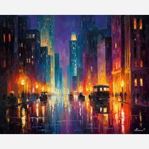 1920s, palette knife, oil painting, impasto, textured strokes, vivid colors, expressive art, modern painting, bold composition, dramatic light, color contrast, atmospheric, visual storytelling, contemporary art, creative, illustrative