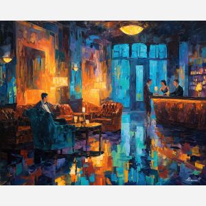 1920s, palette knife, oil painting, impasto, textured strokes, vivid colors, expressive art, modern painting, bold composition, dramatic light, color contrast, atmospheric, visual storytelling, contemporary art, creative, illustrative