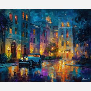 1920s, palette knife, oil painting, impasto, textured strokes, vivid colors, expressive art, modern painting, bold composition, dramatic light, color contrast, atmospheric, visual storytelling, contemporary art, creative, illustrative