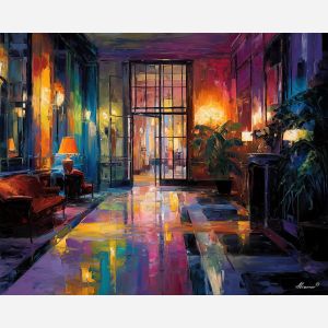 1920s, palette knife, oil painting, impasto, textured strokes, vivid colors, expressive art, modern painting, bold composition, dramatic light, color contrast, atmospheric, visual storytelling, contemporary art, creative, illustrative