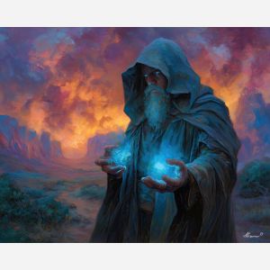 wizard, palette knife, oil painting, impasto, textured strokes, vivid colors, expressive art, modern painting, bold composition, dramatic light, color contrast, atmospheric, visual storytelling, contemporary art, creative, illustrative