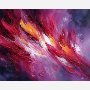 calligraphy, palette knife, oil painting, impasto, textured strokes, vivid colors, expressive art, modern painting, bold composition, dramatic light, color contrast, atmospheric, visual storytelling, contemporary art, creative, illustrative