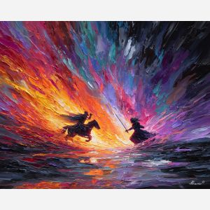 video, game, palette knife, oil painting, impasto, textured strokes, vivid colors, expressive art, modern painting, bold composition, dramatic light, color contrast, atmospheric, visual storytelling, contemporary art, creative, illustrative