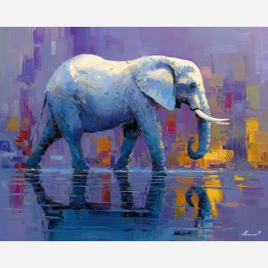 azure, sanctuary, palette knife, oil painting, impasto, textured strokes, vivid colors, modern art, expressive painting, bold composition, atmospheric, dramatic light, color contrast, contemporary, visual storytelling, creative art, fine art