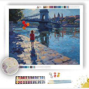 BUDAPEST CHILD WITH BALLOON - Paint by Numbers Full Kit