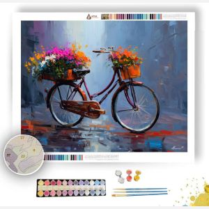 KUALA LUMPUR VINTAGE BICYCLE FLOWERS - Paint by Numbers Full Kit