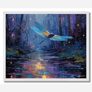 BLUE FLASH ABOVE RIVERBEND - FRAMED