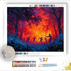 STORMLIT FOREST AMBUSH - Paint by Numbers Full Kit