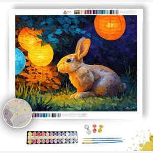 BUNNY UNDER PAPER LANTERNS - Paint by Numbers Full Kit