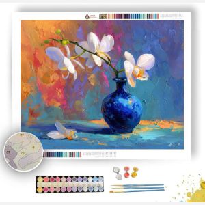 ORCHID IN COBALT VASE - Paint by Numbers Full Kit