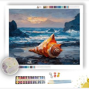 SHELL WITH OCEAN FOAM - Paint by Numbers Full Kit