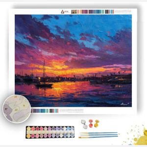 SAN JUAN SUNSET HARBOR - Paint by Numbers Full Kit