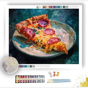 PIZZA SLICE ON PLATE - Paint by Numbers Full Kit