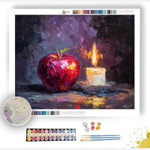 APPLE BESIDE CANDLE - Paint by Numbers Full Kit