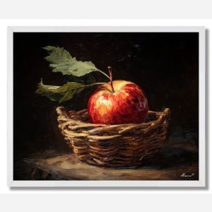 APPLE IN RUSTIC BASKET - FRAMED